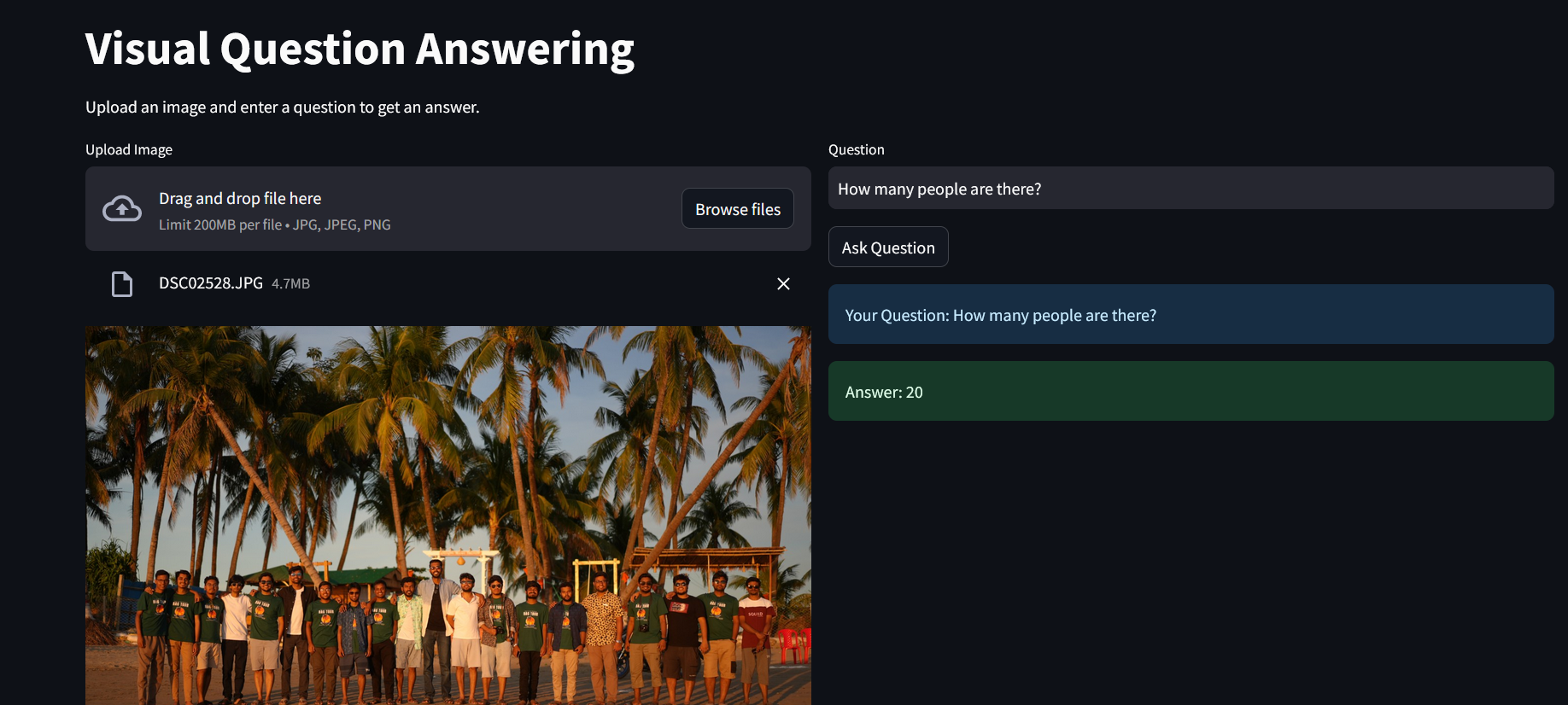Visual Question Answering App preview